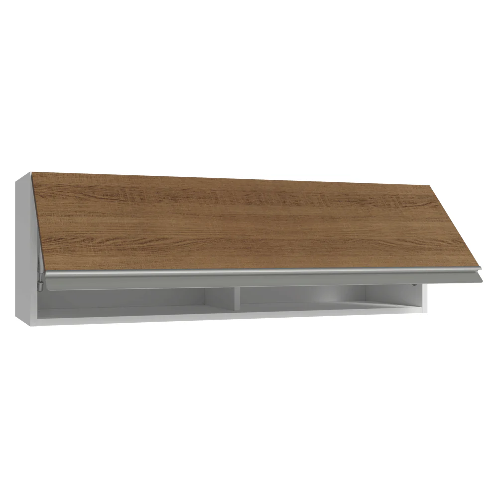 Alacena 100 cm 1 Puerta Rebatible Blanco/Marrón Glamy Madesa - Image 5