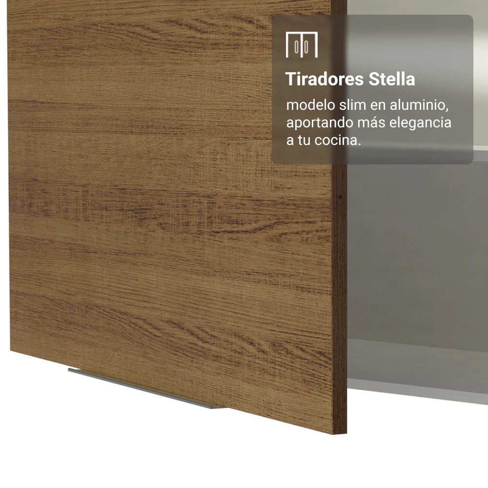 Alacena 100 cm 1 Puerta Rebatible Blanco/Marrón Stella Madesa - Image 6