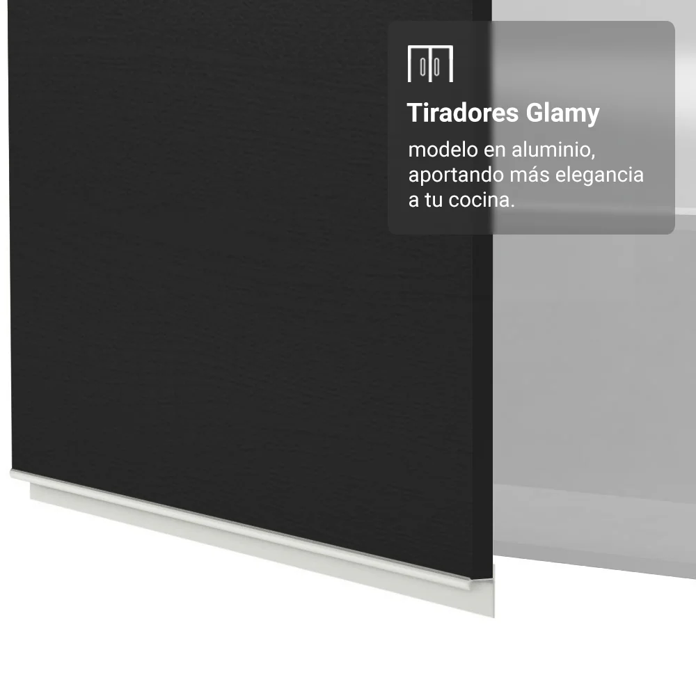 Alacena 100 cm 1 Puerta Rebatible Blanco/Negro Glamy Madesa - Image 6