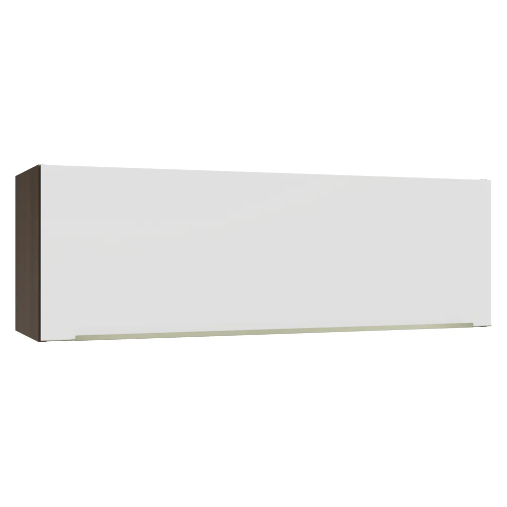 Alacena 100 cm 1 Puerta Rebatible Marrón/Blanco aterciopelado Lux Madesa