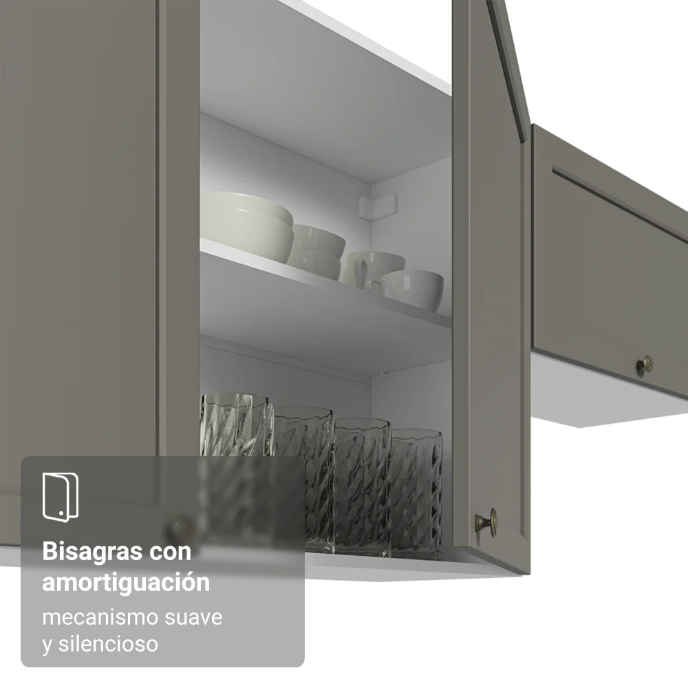 Alacena 100 cm 1 Puerta Vik Blanco/Gris - Image 7