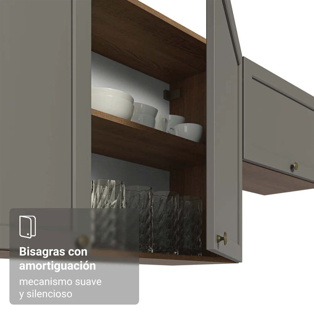 Alacena 100 cm 1 Puerta Vik Marrón/Gris - Image 7