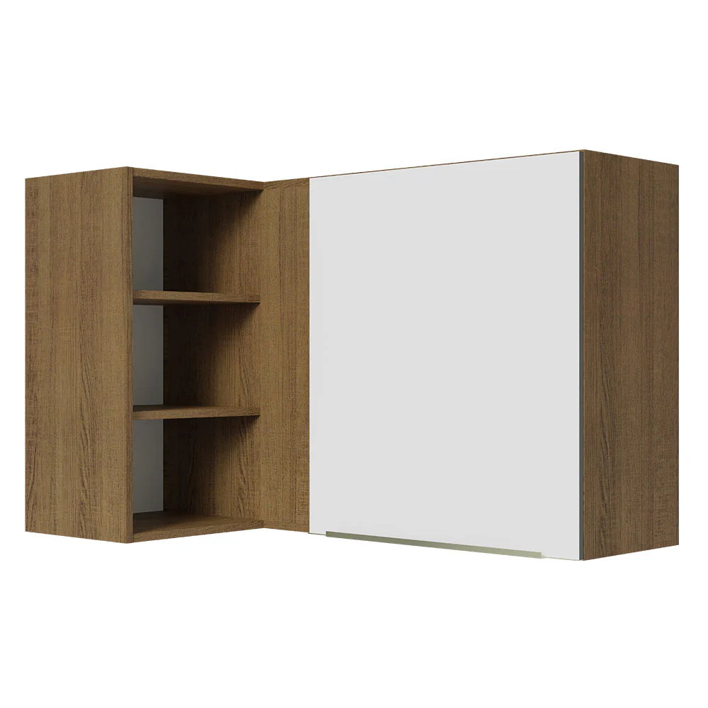 Alacena 102 cm 1 Puerta Lux Marrón/Blanco