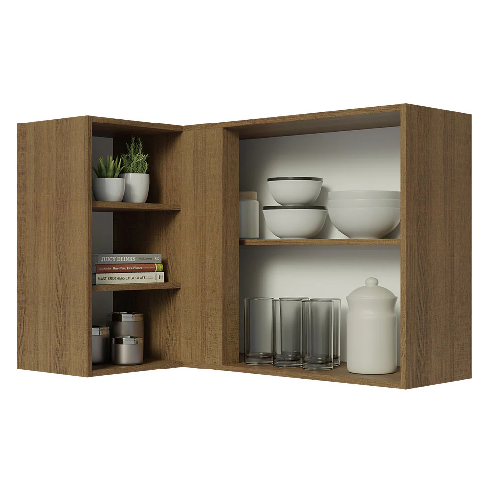 Alacena 102 cm 1 Puerta Lux Marrón/Blanco - Image 3