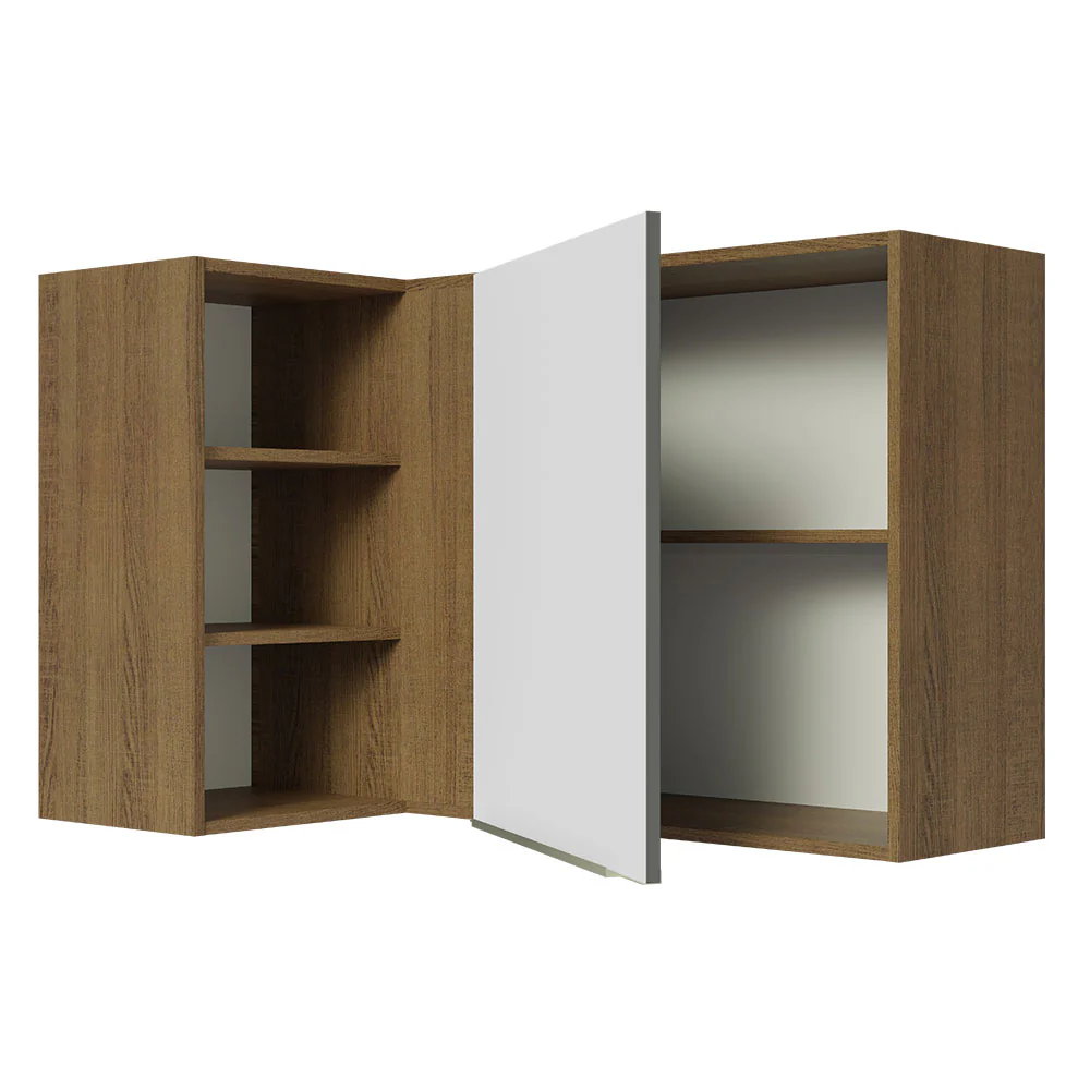 Alacena 102 cm 1 Puerta Lux Marrón/Blanco - Image 7
