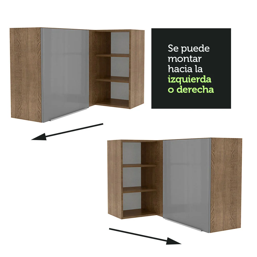 Alacena 102 cm 1 Puerta Lux Marrón/Gris - Image 5
