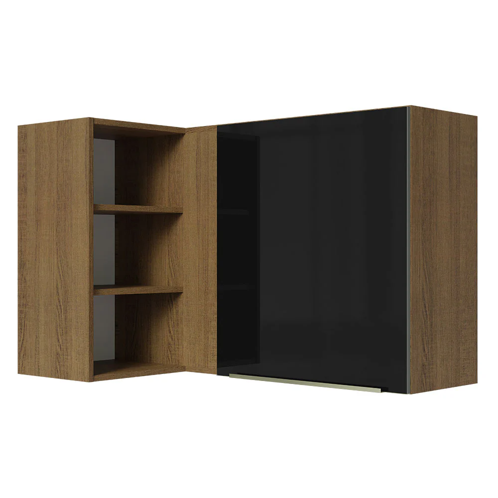 Alacena 102 cm 1 Puerta Lux Marrón/Negro
