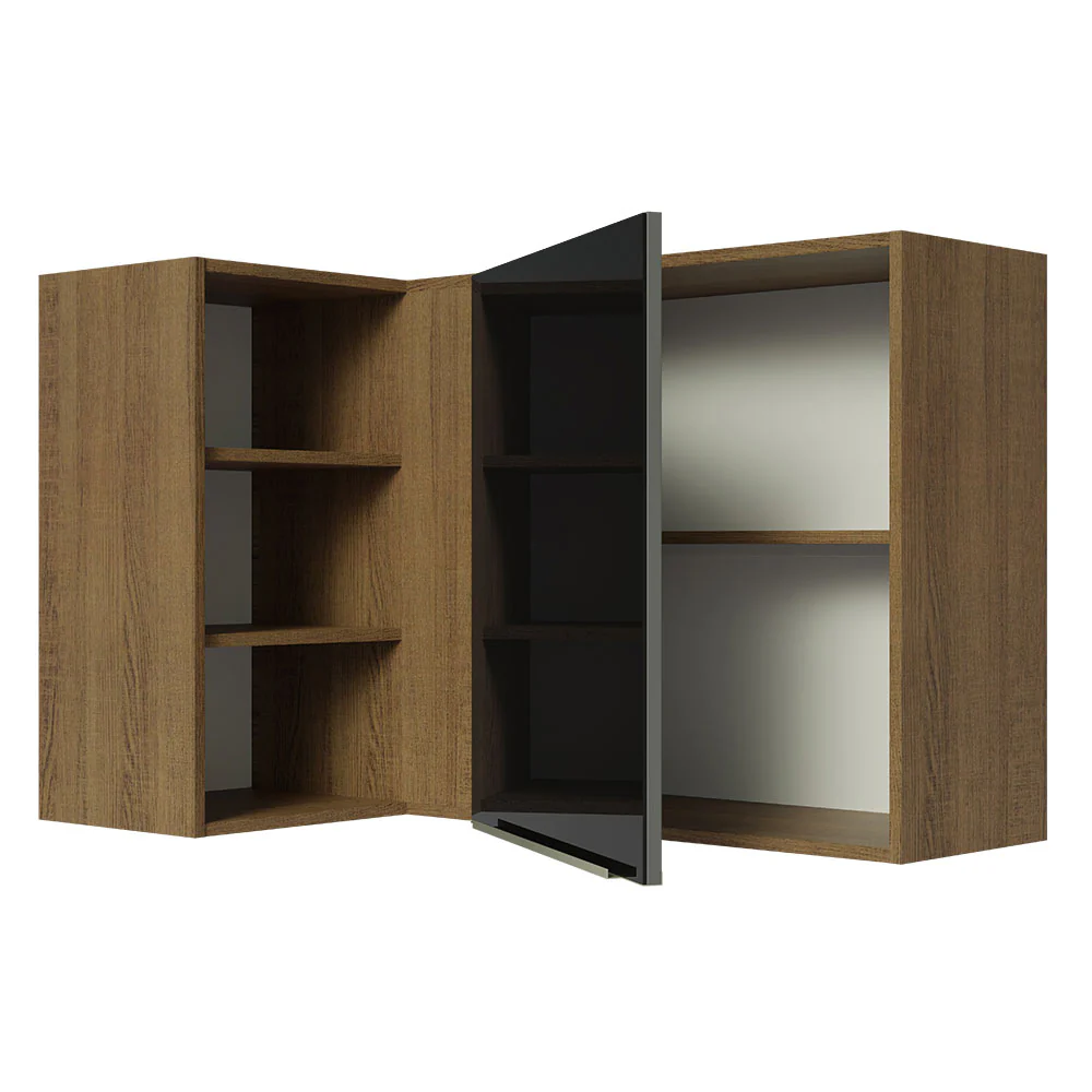 Alacena 102 cm 1 Puerta Lux Marrón/Negro - Image 6