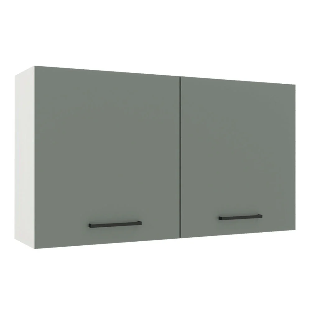 Alacena 120 cm 2 Puertas Agata Blanco/Gris