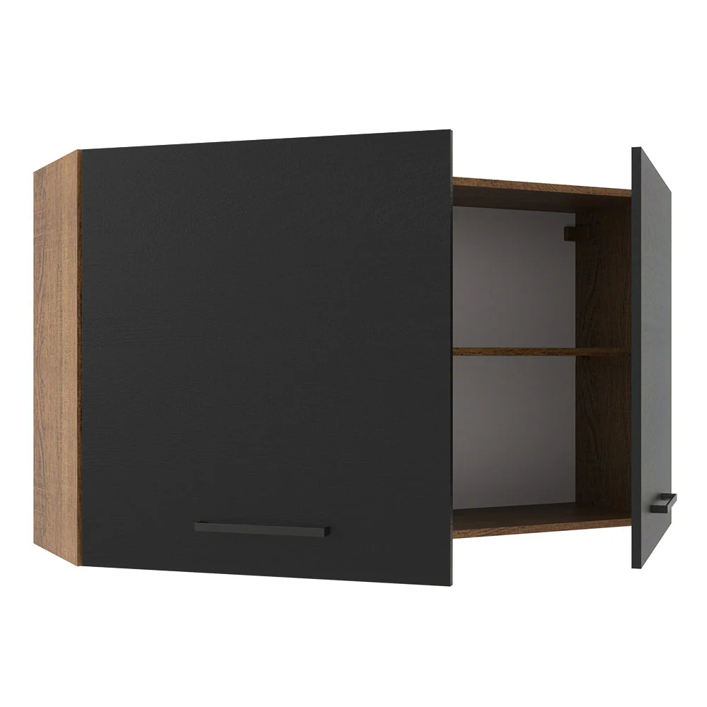 Alacena 120 cm 2 Puertas Agata Marrón/Negro - Image 6