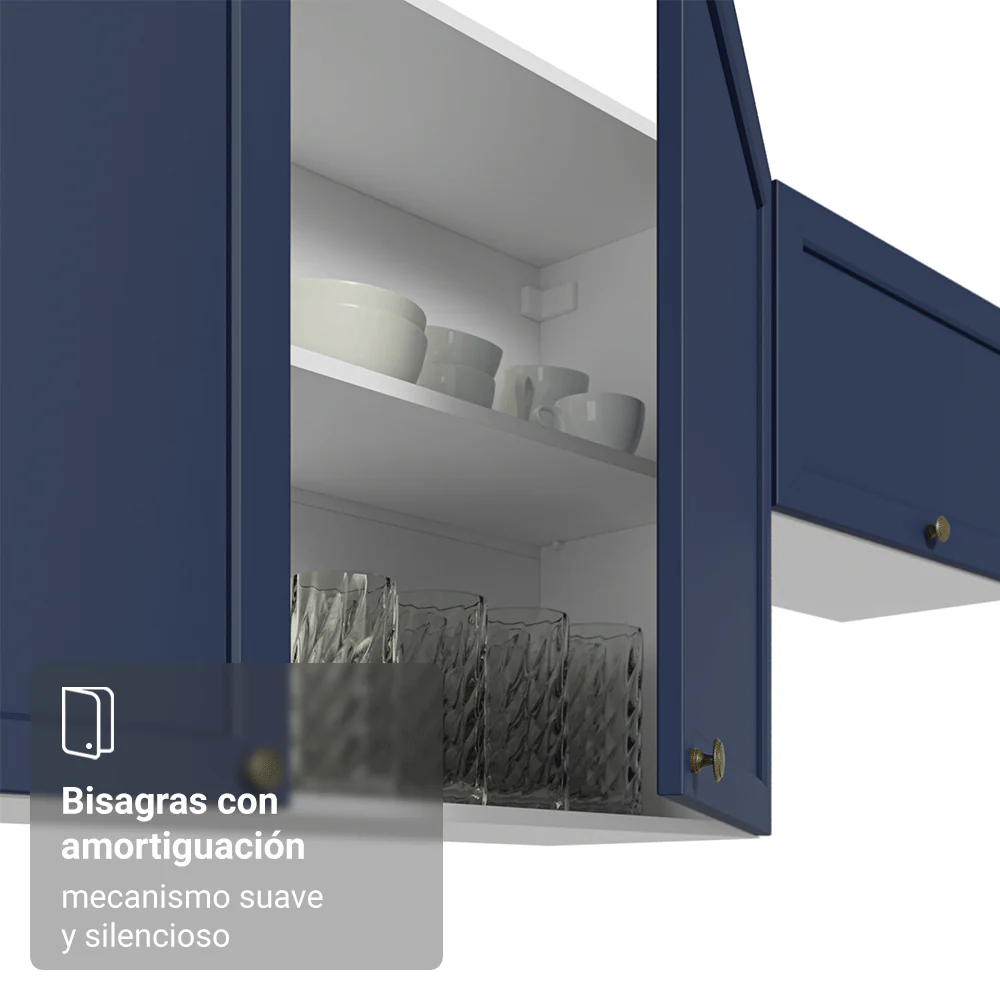 Alacena 120 cm 2 Puertas Blanco/Azul Vik Madesa - Image 7