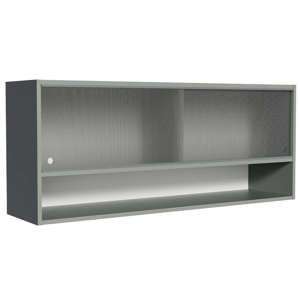 Alacena para Cocina 120 cm 2 Puertas Corredizas de Vidrio color Gris Nice Madesa