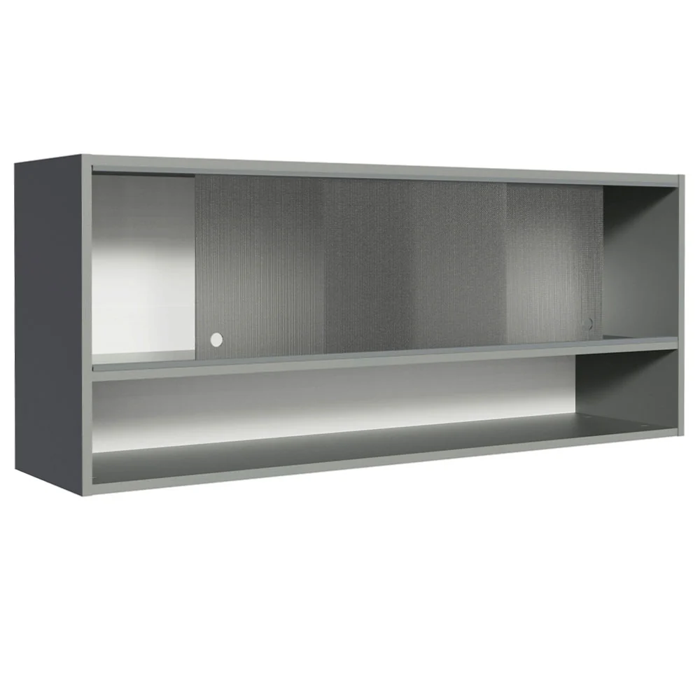 Alacena para Cocina 120 cm 2 Puertas Corredizas de Vidrio color Gris Nice Madesa - Image 6