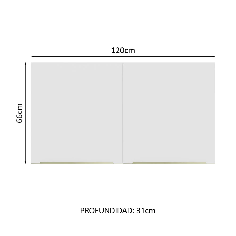Alacena 120 cm 2 Puertas Lux Blanco/Blanco - Image 2