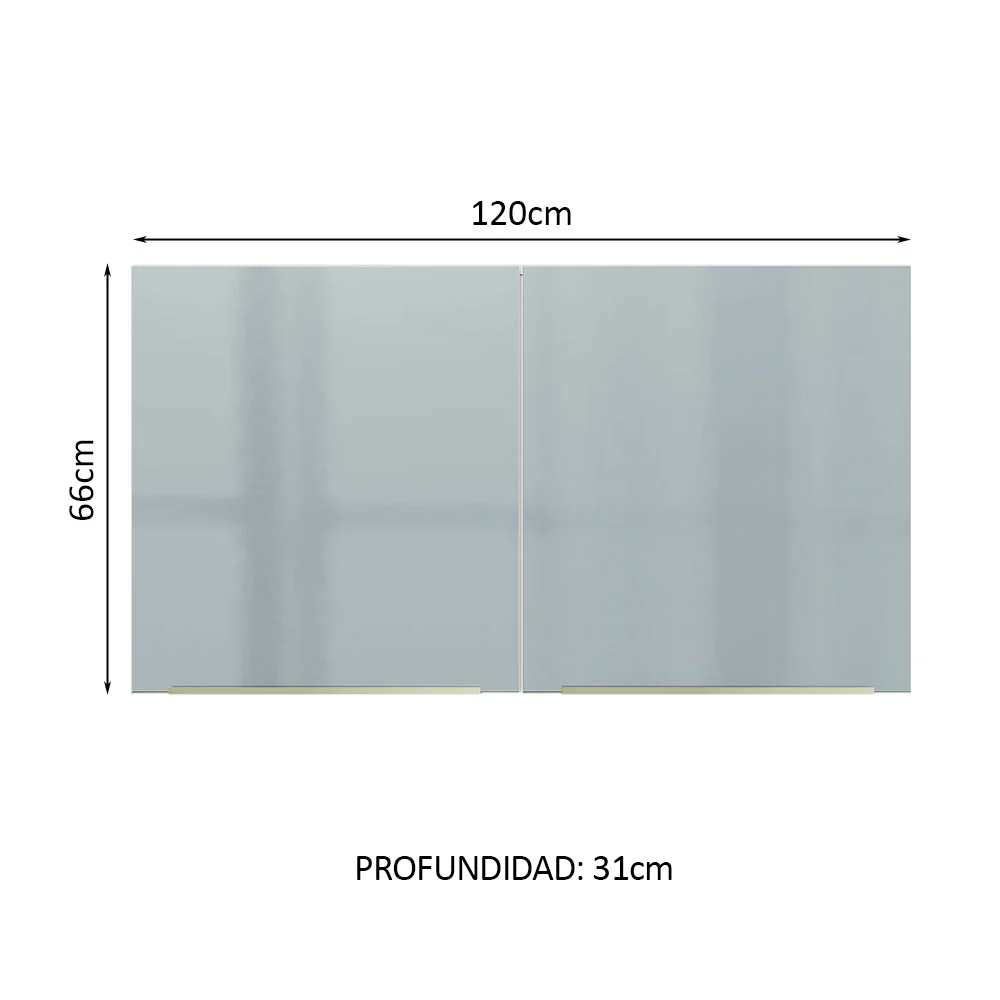 Alacena 120 cm 2 Puertas Lux Blanco/Gris - Image 2