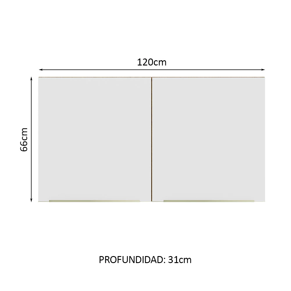 Alacena 120 cm 2 Puertas Lux Marrón/Blanco - Image 2