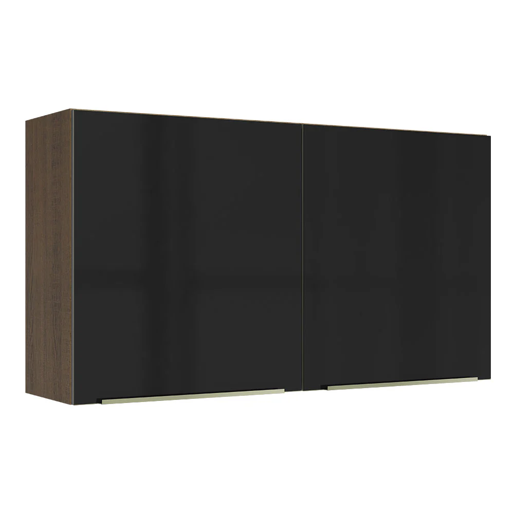 Alacena 120 cm 2 Puertas Lux Marrón/Negro