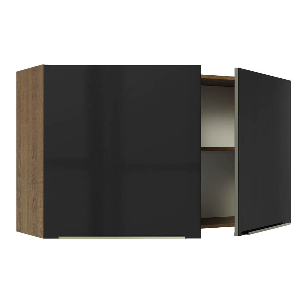 Alacena 120 cm 2 Puertas Lux Marrón/Negro - Image 6