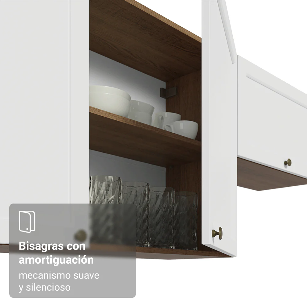 Alacena 120 cm 2 Puertas Marrón/Blanco Vik Madesa - Image 7