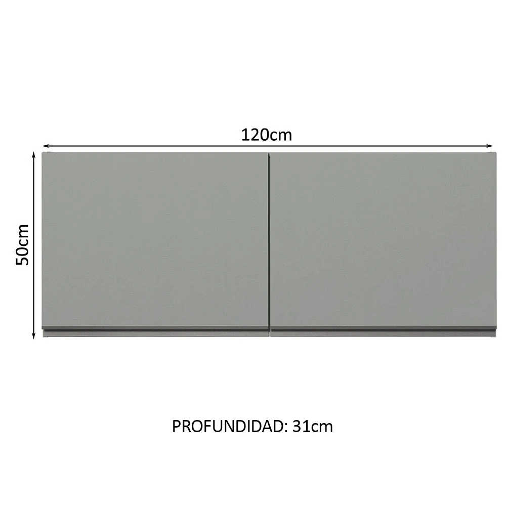 Alacena 120 x 50 cm 2 Puertas Nice Gris - Image 2
