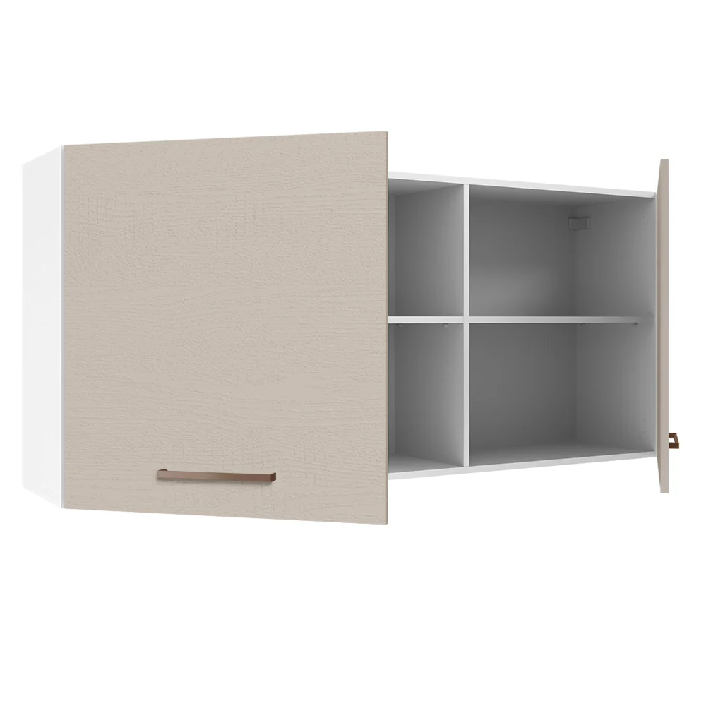Alacena 150 cm 2 Puertas 2 Nichos Agata Blanco/Crema - Image 5