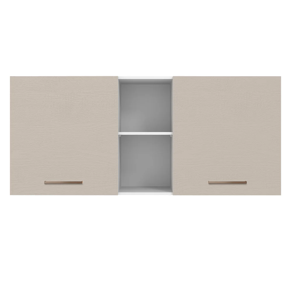 Alacena 150 cm 2 Puertas 2 Nichos Agata Blanco/Crema - Image 6