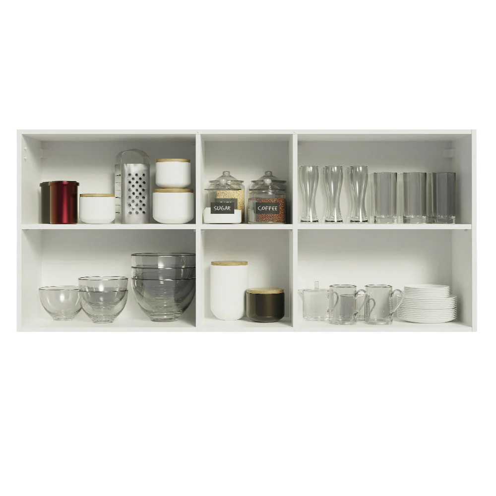 Alacena 150 cm 2 Puertas Agata Blanco/Gris - Image 3