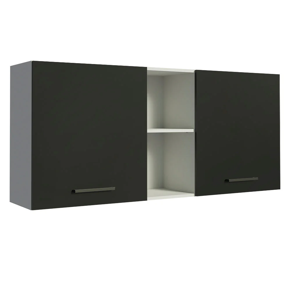 Alacena 150 cm 2 Puertas Agata Blanco/Negro