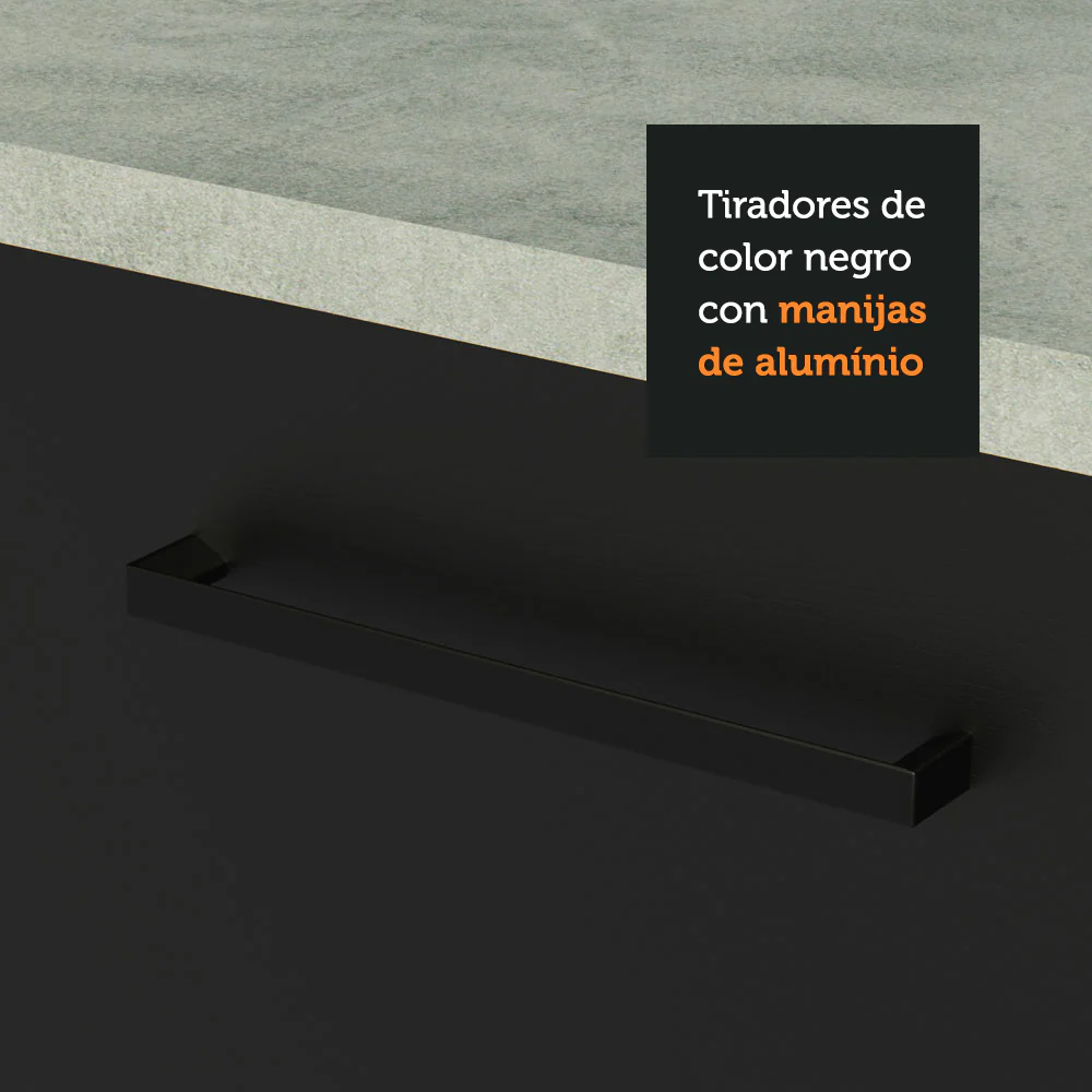 Alacena 150 cm 2 Puertas Agata Blanco/Negro - Image 3