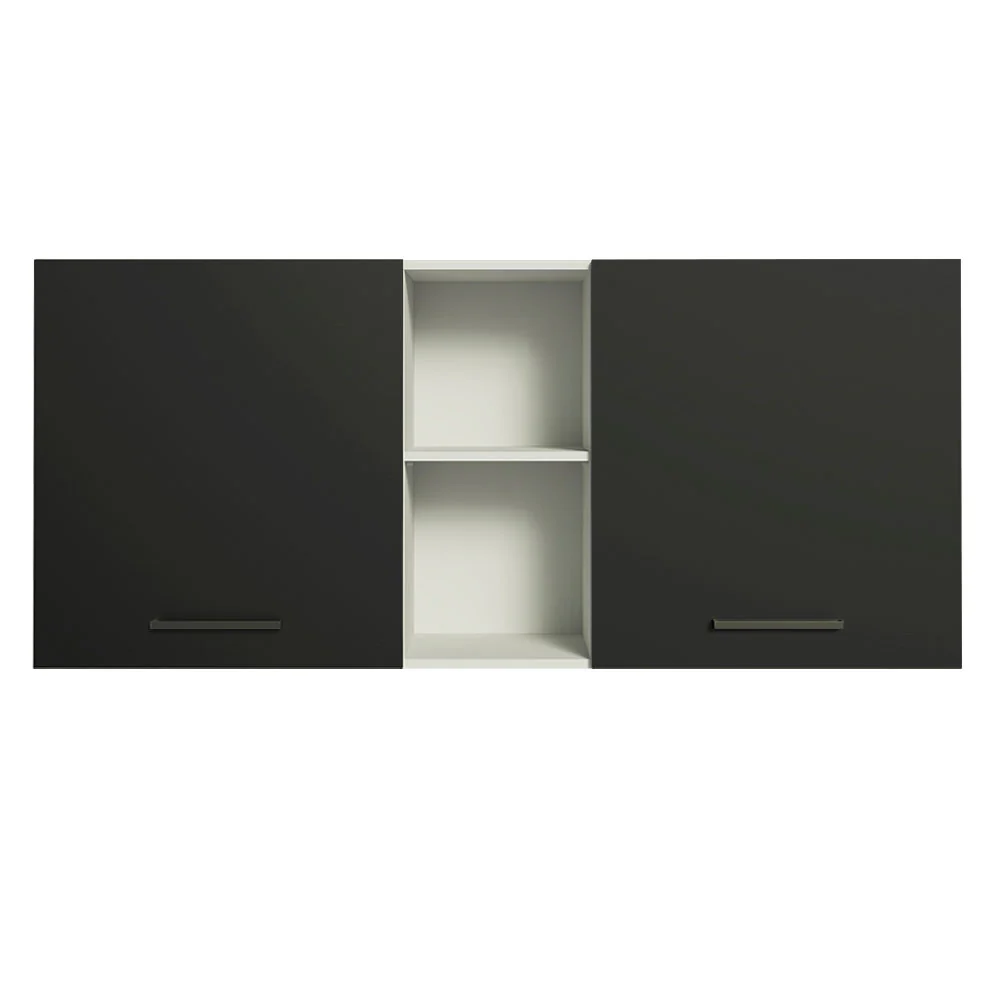Alacena 150 cm 2 Puertas Agata Blanco/Negro - Image 5
