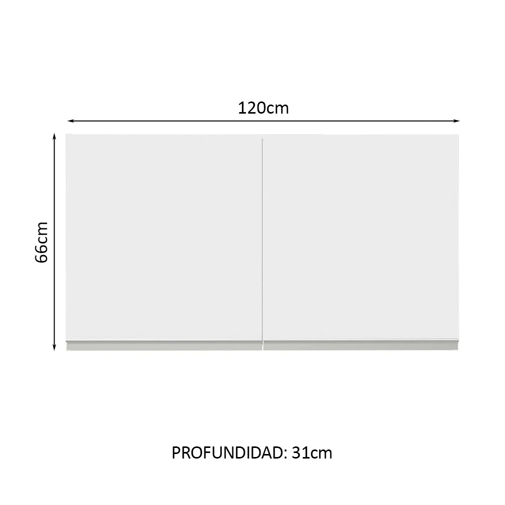 Alacena 2 Puertas 4 Compartimentos Madesa - 120 Cm - Image 3