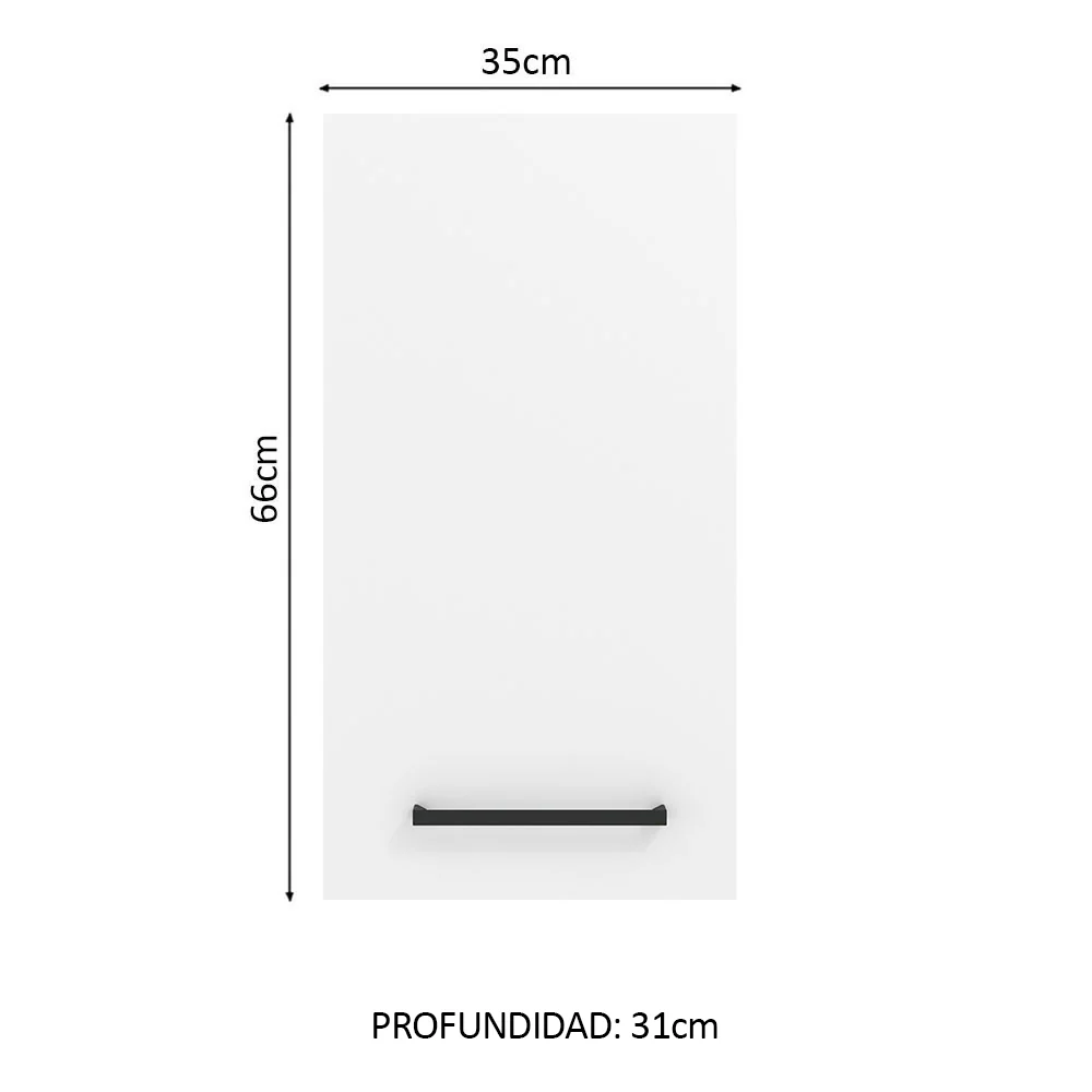 Alacena 35 cm 1 Puerta Agata Marrón/Blanco - Image 2