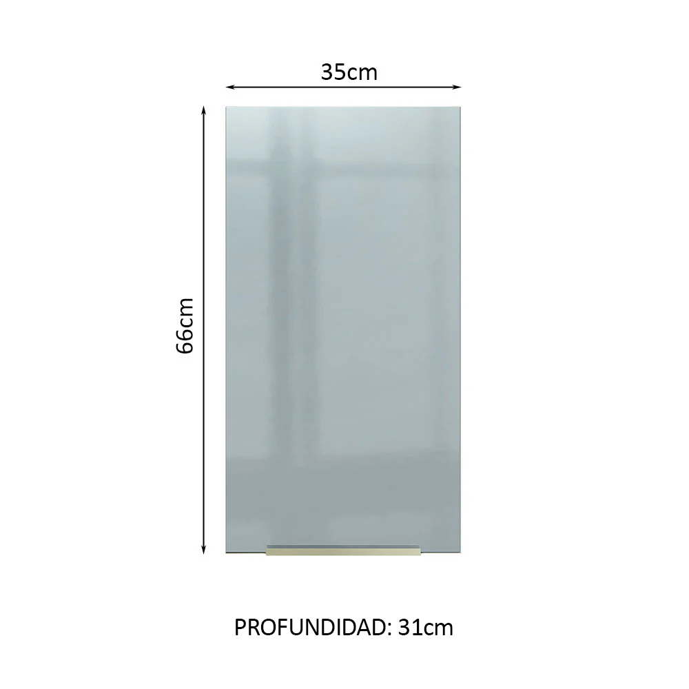 Alacena 35 cm 1 Puerta Lux Blanco/Gris - Image 2