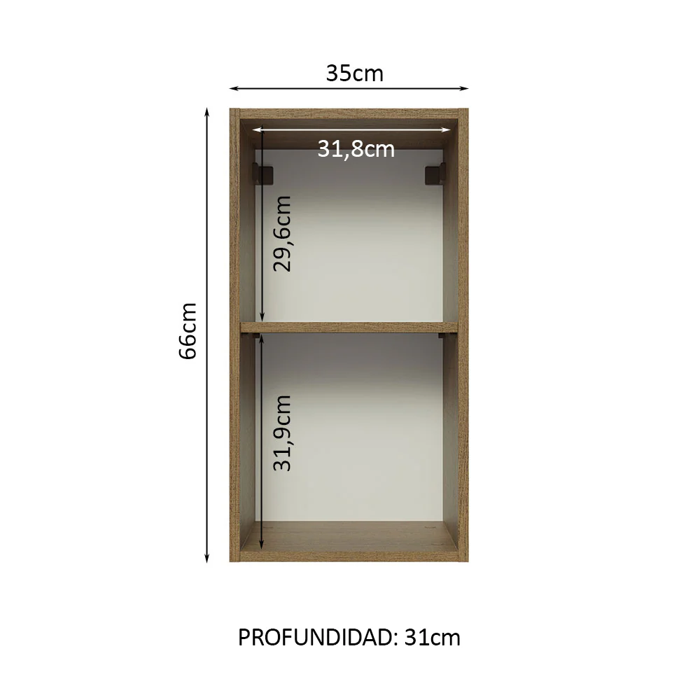 Alacena 35 cm 1 Puerta Lux Marrón/Gris - Image 3