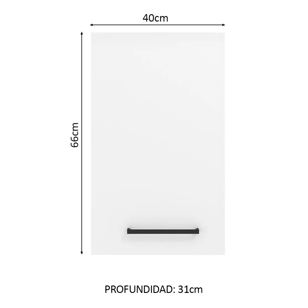 Alacena 40 cm 1 Puerta Agata Marrón/Blanco - Image 3