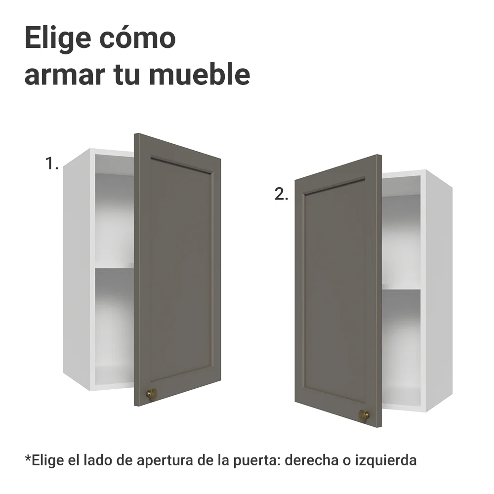 Alacena 40 cm 1 Puerta Blanco/Gris Vik Madesa - Image 5