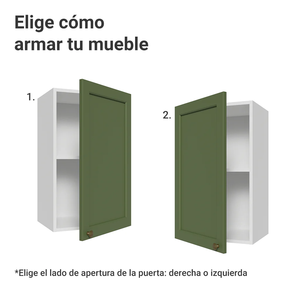 Alacena 40 cm 1 Puerta Blanco/Verde Vik Madesa - Image 5