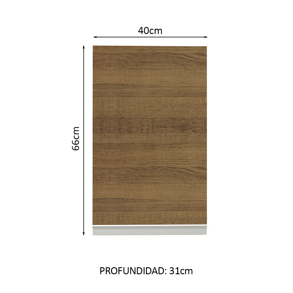Alacena 40 cm 1 Puerta Glamy Blanco/Marrón - Image 2