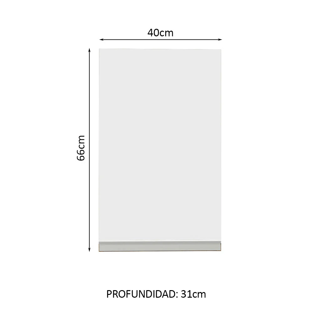 Alacena 40 cm 1 Puerta Glamy Marrón/Blanco - Image 2