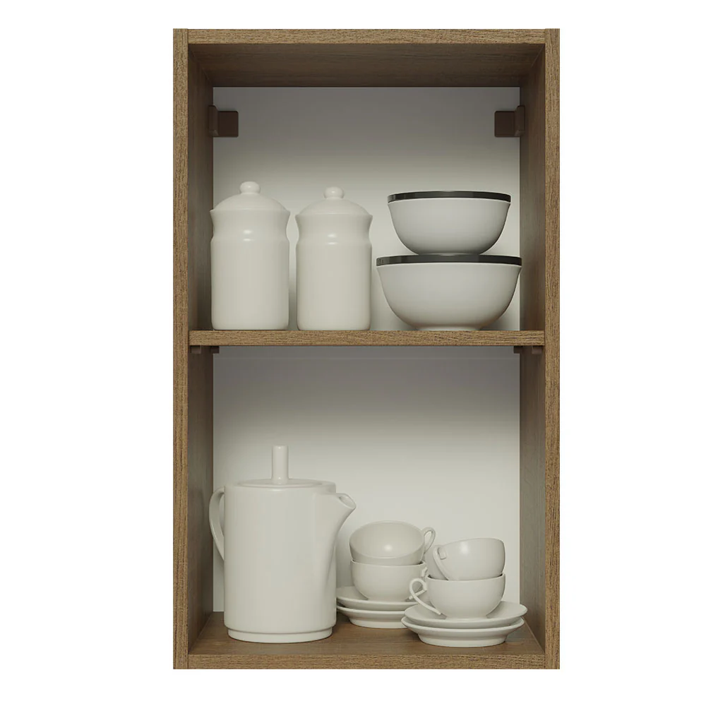 Alacena 40 cm 1 Puerta Glamy Marrón/Blanco - Image 3