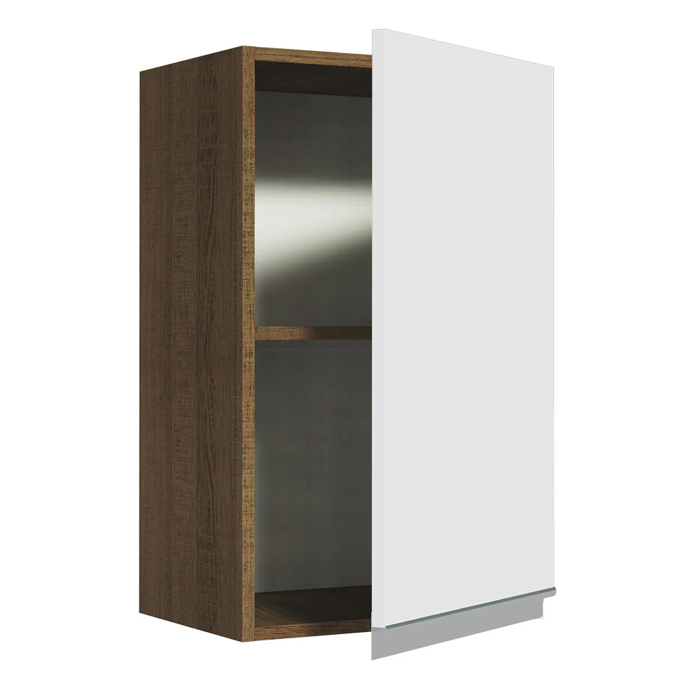 Alacena 40 cm 1 Puerta Glamy Marrón/Blanco - Image 7