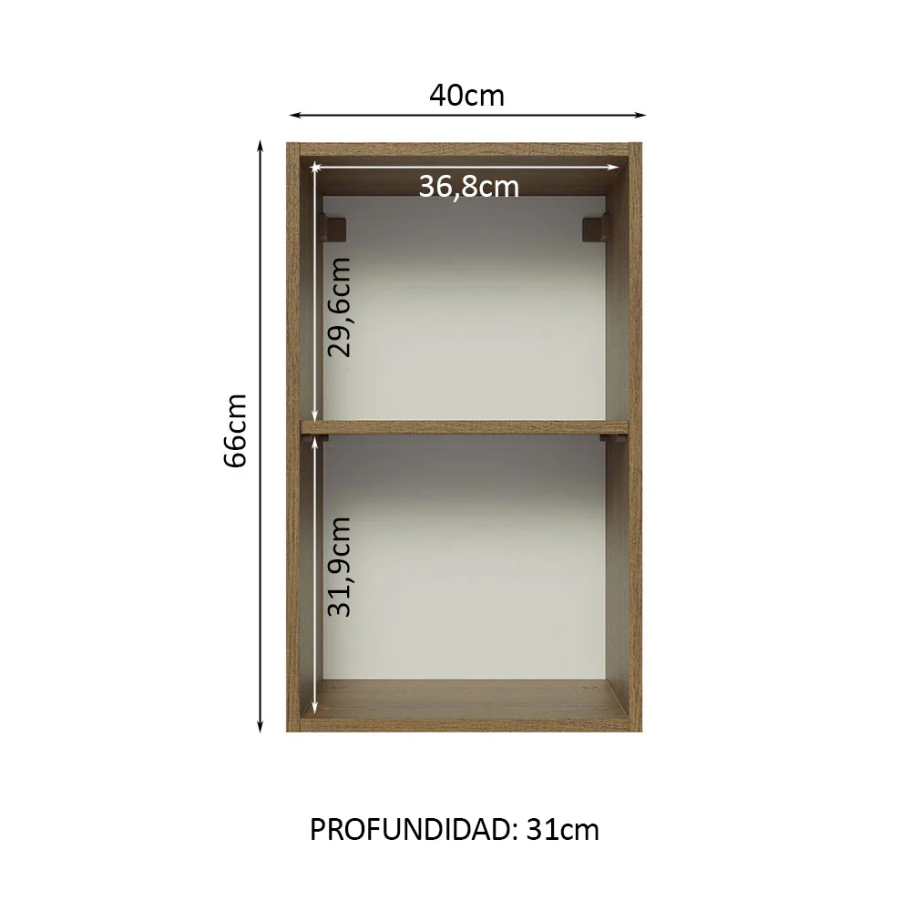 Alacena 40 cm 1 Puerta Lux Marrón/Gris - Image 3