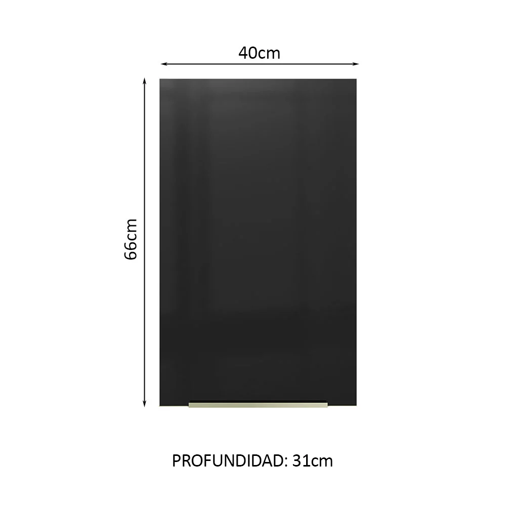 Alacena 40 cm 1 Puerta Lux Marrón/Negro - Image 2