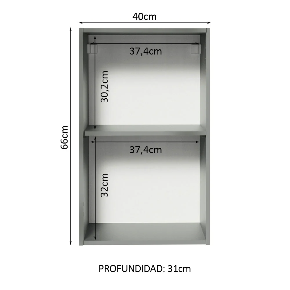 Alacena 40 cm 1 Puerta Nice Gris - Image 3