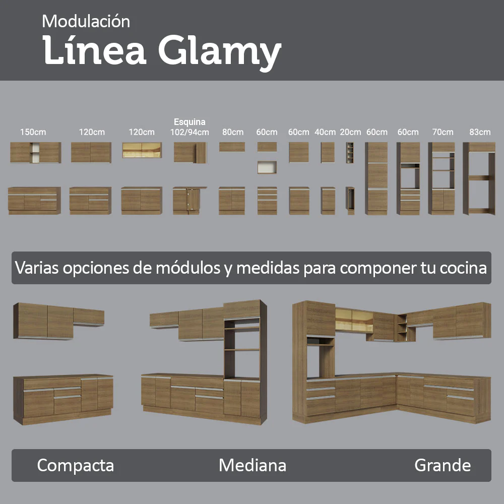 Alacena 50 cm 1 Puerta Glamy Marrón - Image 8
