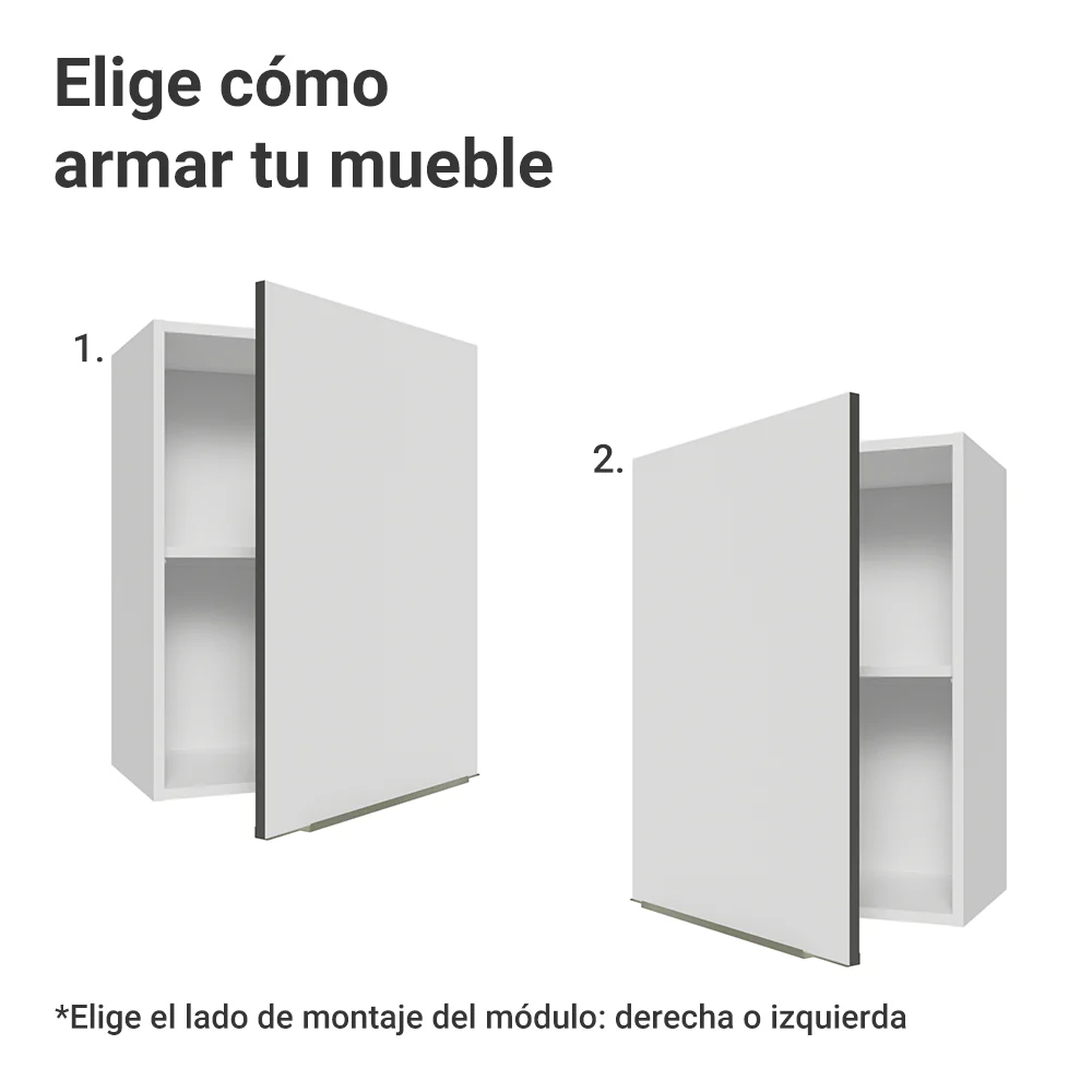 Alacena 50cm 1 Puerta Blanco/Blanco aterciopelado Lux Madesa - Image 4