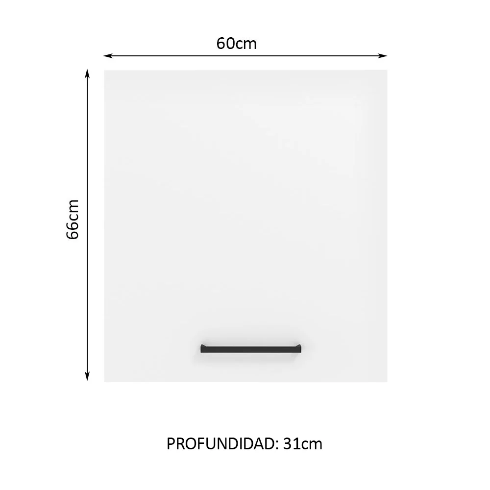 Alacena 60 cm 1 Puerta Agata Blanco - Image 2
