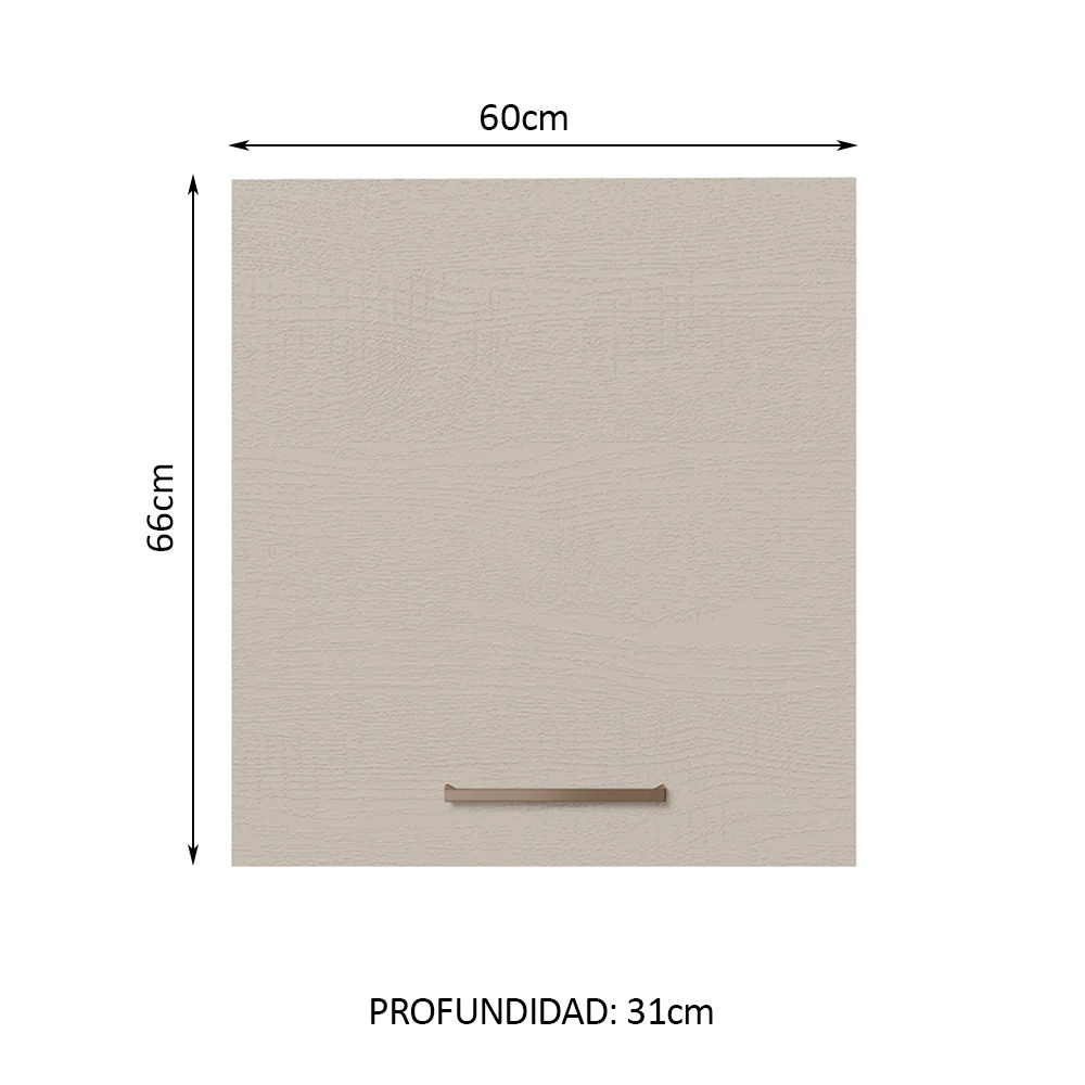 Alacena 60 cm 1 Puerta Agata Blanco/Crema - Image 2