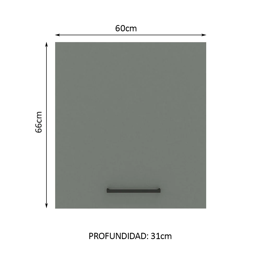 Alacena 60 cm 1 Puerta Agata Blanco/Gris - Image 2