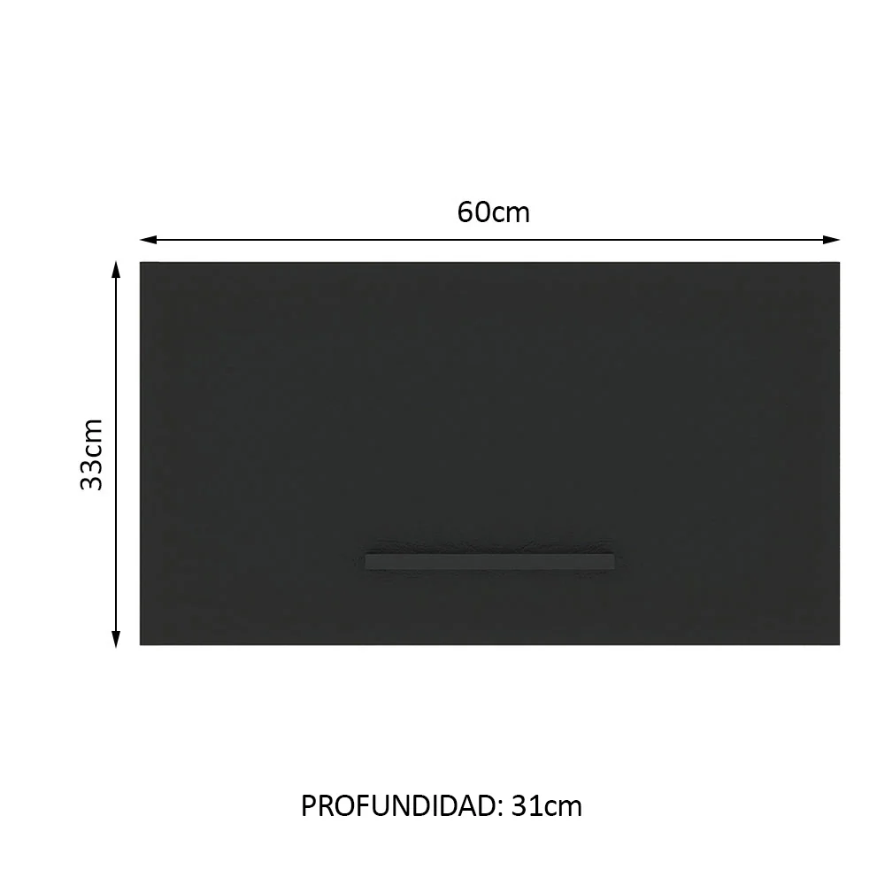 Alacena 60 cm 1 Puerta Agata Blanco/Negro - Image 2